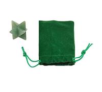 Pierre naturelle en forme d'étoile à six branches, merkaba, protection sacrée, méditation, générateur d'énergie, guérison, chakras, 2,5 cm (aventurine verte)