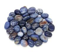 Pierre naturelle roulée en calcédoine bleue, cristal de guérison Reiki, minerai d'énergie, spécimen de pierre précieuse, décoration d'aquarium, jardin, réservoir - Dumortiérite - 200 g