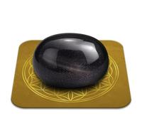 Pierre Obsidienne Œil Céleste Bien-être Polie 2-3 cm Qualité Premium | Protection, Ancrage, Transmutation des énergies | Fleur de Vie incluse | Guide Pratique & Méditation | Cadeau Spirituel | 1 unité
