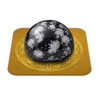 Pierre Obsidienne Neige Polie 2-3 cm Qualité Premium | Ancrage, Équilibre, Protection | Fleur de Vie incluse | Guide Pratique & Méditation Offerts | Cadeau Zen Bien-être | 1 unité