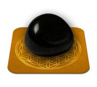 Pierre Obsidienne Noire Naturelle Polie 2-3 cm Qualité Premium | Ancrage, Introspection et Protection | Fleur de Vie incluse | Guide Pratique & Méditation Offertss | Cadeau Zen Bien-être | 1 unité