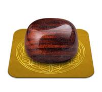 Pierre Oeil de Taureau Bien-être Polie 2-3 cm Qualité Premium | Protection, Vitalité, Ancrage | Fleur de Vie incluse | Guide Pratique & Méditation Offerts | Cadeau Zen Spirituel | 1 unité