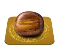 Pierre Oeil de Tigre Namibie Polie 2-3 cm Qualité Premium | Protection, Confiance, Force et Courage | Fleur de Vie incluse | Guide Pratique & Méditation Offerts | Cadeau Zen Bien-être | 1 unité