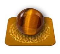 Pierre Oeil de Tigre Naturelle Polie 2-3 cm Qualité Premium | Protection, Confiance, Force et Courage | Fleur de Vie incluse | Guide Pratique & Méditation Offerts | Cadeau Zen Bien-être | 1 unité