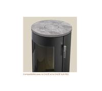 Supra Pierre ollaire avec effet gris clair - compatible poêle à bois modèle CHLOE - économie de chaleur G