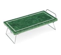 Pierre ollaire naturelle 19 x 37 cm avec support en acier inoxydable - Pieds pliables et 2 poignées - Plaque pour cuisson saine sur barbecue et cuisinière, facile à transporter et à nettoyer - Lemag