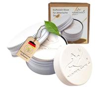 Pierre parfumée aux huiles essentielles à emporter dans une boîte coulée à la main, en 4 couleurs : noir, blanc, rose et or, pierre aromatique pour voiture, bureau, chambre à coucher ou voyage (blanc)