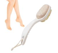 Pierre ponce avec pinceau - Kit de nettoyage 2 en 1 pour exfoliation naturelle, soin du cuir dur et détecteur de prédateurs | Brosse de douche multifonction, accessoires pratiques pour les pieds pour