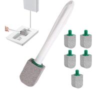 Pierre ponce nettoyante pour cuvette de toilette - Pierre ponce pour toilettes | Pierre ponce pour toilettes | Baguette de nettoyage de toilettes avec 5 têtes de brosse | Pierre ABS à long manche |