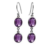 Pierre Précieuse Améthyste Violette Boucles D'Oreilles Pendantes Argent sterling 925 Faites À La Main Moderne Fête Boucles Oreilles Bijoux Pour Femmes Boucles D'Oreilles Créateur