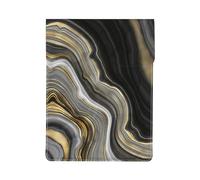 Pierre précieuse d'agate Noire et dorée Moderne,Housse en Cuir synthétique pour Ordinateur Portable, Sacoche pour Ordinateur Portable, Sacoche pour Tablette