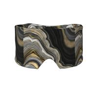 Pierre précieuse d'agate noire et dorée moderne,Masque pour les yeux bloquant la lumière Cache-yeux et cache-oreilles pour le sommeil