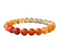 Pierre précieuse de cornaline ombrée naturelle 8 mm | Forme ronde, taille lisse | Pierre multicolore | Bracelet élastique énergétique | Bracelet de guérison | Bijou fait main | LK_WOSB_00447_7