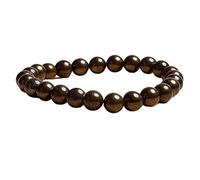 Pierre précieuse de pyrite naturelle 8 mm | Forme ronde, taille lisse | Pierre couleur or métallique | Bracelet extensible porte-bonheur | Bracelet de motivation | Bijou fait main | LK_WOSB_00020_7.5