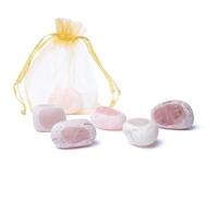 Pierre précieuse Emma Egg Quartz rose en sachet d'organza -- ±2.5-3.5cm ; ±25g
