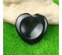 Pierre précieuse en cristal de cœur 40 mm, pierre de guérison, énergie de la paume, thérapie, Reiki, massage, méditation, poche, spirituelle, pouce, obsidienne noire, 40 mm