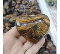 Pierre précieuse œil de tigre en forme de cœur en cristal - 1 pierre et cristaux