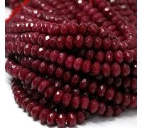 Pierre précieuse naturelle à facettes Rubis rouge du Brésil Rondelle en vrac 38,1 cm (Taille : 4 x 6 mm)