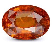 Pierre précieuse naturelle certifiée 6,25 carats - Hessonite naturelle certifiée - Grenat - Non chauffée - Non traitée - Pour homme et femme - Certifiée B09LJ2R5MRNAMZ
