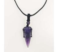 Pierre précieuse, Pendule de Cristal améthyste, Pendentif Pierre Naturelle Hexagonale pour Radiesthésie, Pendule Chakra Reiki Divination Méditation Wicca (Améthyste)
