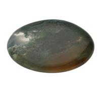Pierre précieuse tranche, 3 à 5 cm, avec carte en pierres précieuses, agréable au toucher, Lebensquelle Plus (agate mousse, vert-blanc)