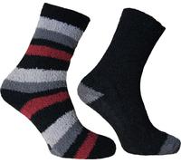 Pierre Roche - Chaussettes pour homme Haute qualité (pack de 2) 1576 (39,5 EU-45,5 EU) (Rouge/Gris)