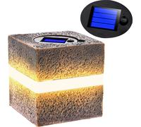 Pierre solaire extérieure Pierre solaire 12 cm Lampe solaire LED IP44 résistante aux intempéries Lampe solaire décorative Lampe d'extérieur sur pied Pierres de chemin Blanc chaud