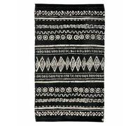 Pierre Tappeti Tapis ETHNIC noir style berbère kilim effet pierre lavé 100 % coton noué à la main, tapis de cuisine multifonction lavable 55 x 140 cm