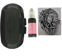 Pierre Tatouage Temporaire Ephémère Magic Tattoo- avec Encre 20 ml +Encreur XXL + TETE DE LION 5.7 CM X 4,2 CM