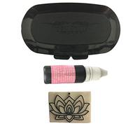 Pierre Tatouage Temporaire Ephémère Magic Tattoo- Encre 20 ml +Encreur avec 2 mousses XXL +Pierre à tatouer résine 4,5 cm x 6,2 cm