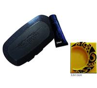 Pierre Tatouage Temporaire Ephémère Magic Tattoo- Encre 20 ml +Encreur XXL + Lune Maori 3,5 cmx 1,5cm