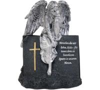 Pierre tombale ange assis 28cm décoration de tombe pierre commémorative décoration de tombe ange de tombe