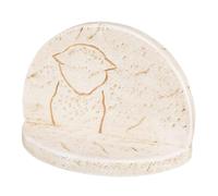 Pierre Tombale Avec Silhouette De Chat - 16 X 12 X 7 Cm, Blanc