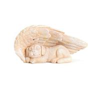 Pierre Tombale Chat avec Ailes d'ange pour L'extérieur Pierre Tombale Animal en Polyrésine Figurine de Jardin Magnifique Souvenir Maison Décoration Funéraire(Yellow with Light)