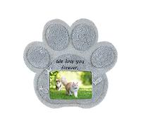 Pierre Tombale Commémorative Personnalisée pour Chien Chat Plaque Commémorative Photo en Résine Personnalisée pour Animal de Compagnie Cadeau Commémoratif Personnalisé en Forme de Patte de Chien Chat