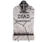 pierre tombale couple mort polystyrène 53cm gris - générique 22258 Gris G