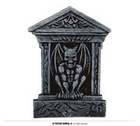 Pierre tombale d'Halloween Gargouille Sculpture Décor Motif d'horreur Jardin d'épouvante Statue Cimetière, Couleur : Gris