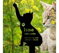 Pierre tombale personnalisée pour Animaux de Compagnie, Pierre tombale sculptée sur Mesure, Hommage funéraire Personnalisable pour Chat ou Plaque gravée funéraire pour animaux de compagnie motif