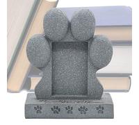 Pierre tombale pour Chien en résine - Pierre commémorative en Forme de Patte pour Animaux de Compagnie - Résistante aux intempéries - - avec Cadre Photo - pour Chat de Jardin, Chien, extérieur