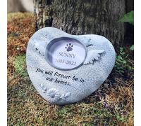 Pierre Tombale pour Chien - Résine Pierre Commémorative pour Animal de Compagnie- Résistante aux Intempéries - pour Pelouse et Jardin(Angel Heart)