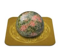 Pierre Unakite Bien-être Polie 2-3 cm Qualité Premium | Équilibre émotionnel, Ancrage, Ouverture du Cœur | Fleur de Vie incluse | Guide Pratique & Méditation Offerts | Cadeau Zen Spirituel | 1 unité
