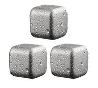 Pierres à glace en acier 3 pièces, refroidisseurs de boissons réutilisables sans pour Cocktails et Cubes de refroidissement en métal pour le vin