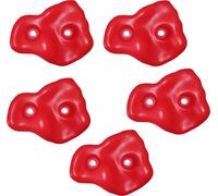 Pierres à grimper, prises d'escalade enfants, 5 pièces avec matériel de fixation, set de pierres à blocs, Climbing Holds, pour tour de jeux et mur d'escalade, rouge