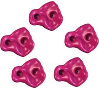 Pierres à grimper, prises d'escalade enfants, 5 pièces avec matériel de fixation, set de pierres à blocs, Climbing Holds, pour tour de jeux et mur d'escalade, rose