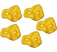 Pierres à grimper, prises d'escalade pour enfants, 5 pièces avec matériel de fixation, set de pierres à blocs, Climbing Holds, pour tour de jeux et mur d'escalade, jaune
