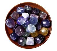 Pierres Brutes Naturelles et Cristaux Pierre polie en fluorite de couleur naturelle, grosses particules polies, arrondies et brillantes