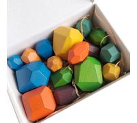 Pierres Colorées En Bois Jenga, Jouets Éducatifs, Ornements, Développement Des Compétences, Jouets À Empiler Créatifs