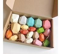 Pierres Colorées En Bois Pour Enfants, 20 Pièces, Bloc De Construction Jenga, Jouet Éducatif Créatif, Style Nordique, Jeu À Empiler, Arc-En-Ciel, Jouet Cadeau