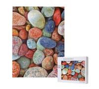 Pierres colorées imprimées,Puzzle Familial en Bois de 500 pièces pour Adultes et Adolescents