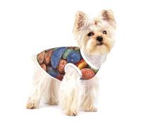 Pierres colorées imprimées,T-Shirt sans Manches en Coton pour Animaux de Compagnie, Gilet Respirant, Extensible et Doux,M